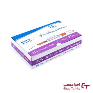 سرنگ انسولین نیم میلی‌لیتر آوا پزشک